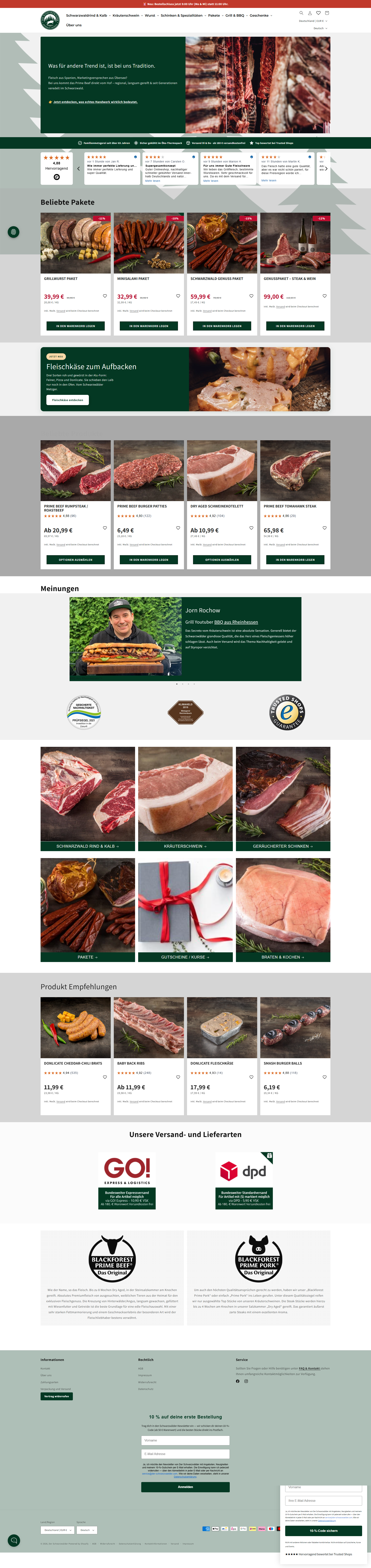 Der Schwarzwälder storefront homepage