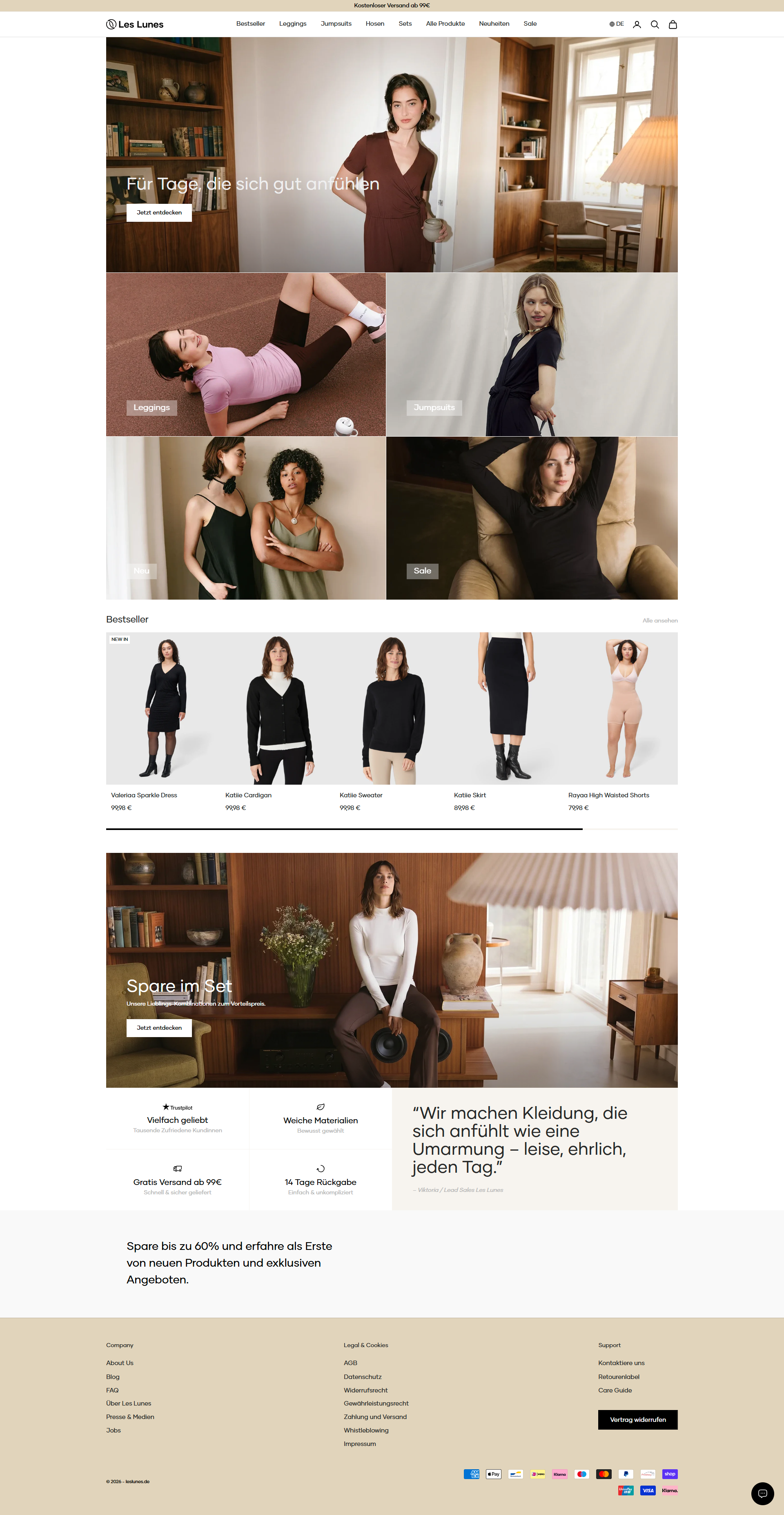 Les Lunes storefront homepage