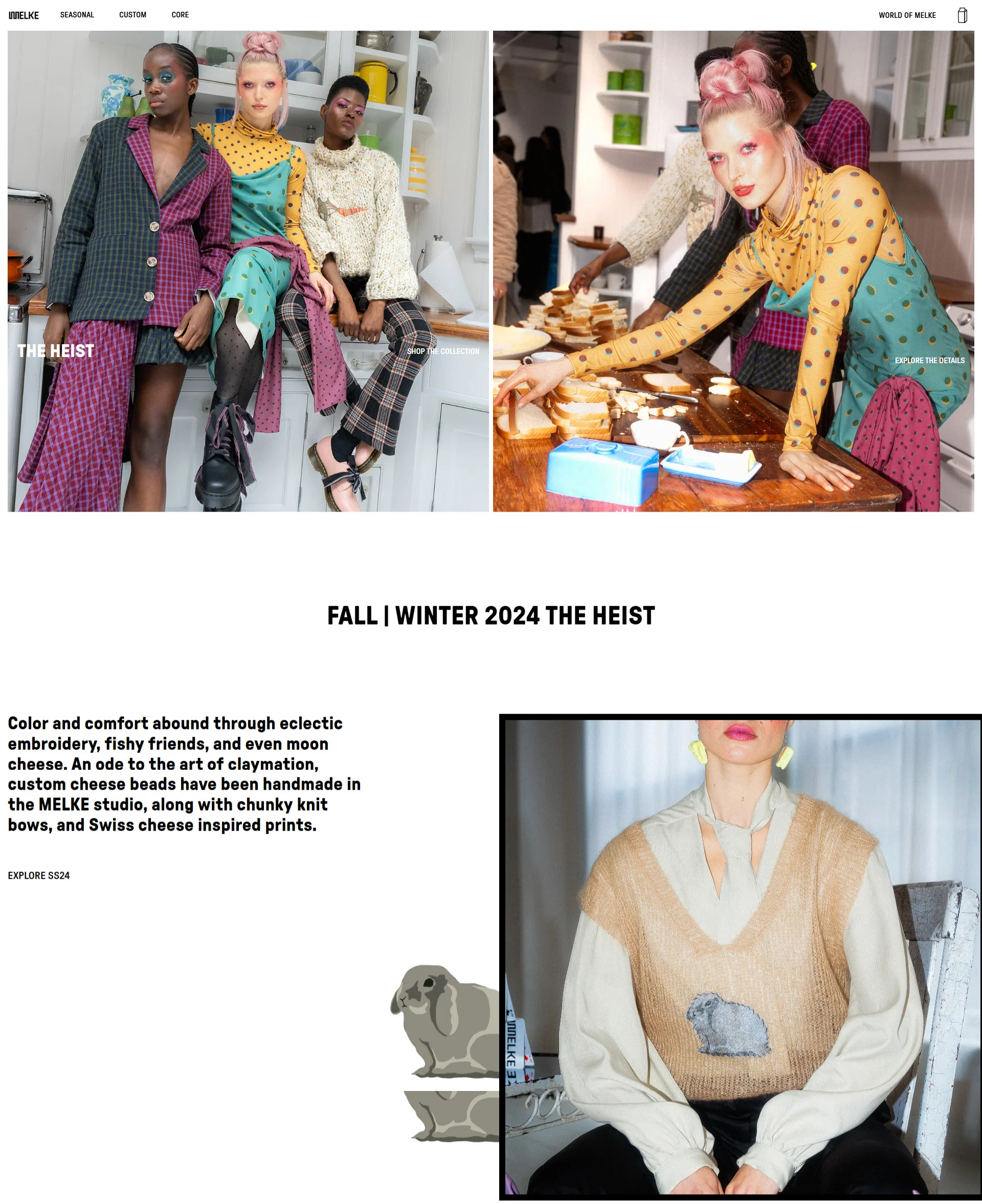 MELKE NYC storefront homepage